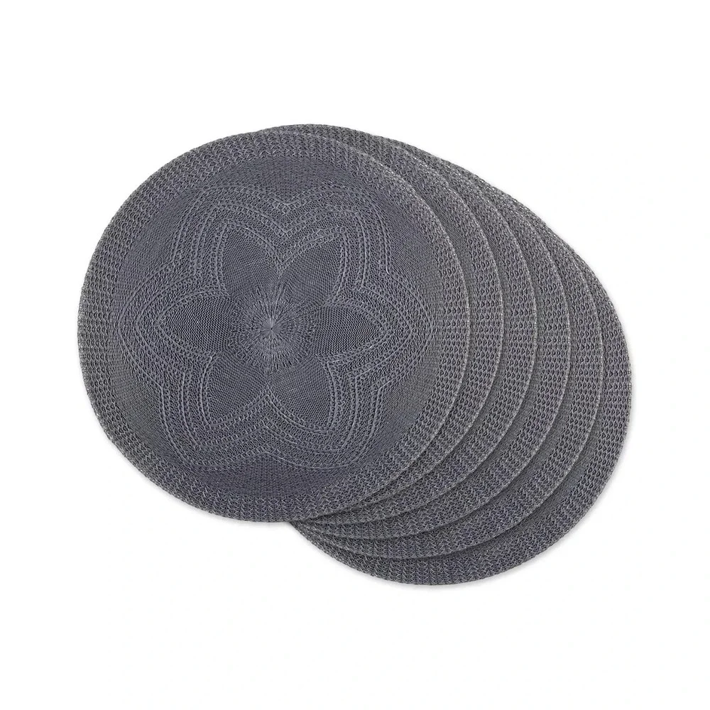 Woven Collection‎ Round Braided Floral Placemat Set, 15